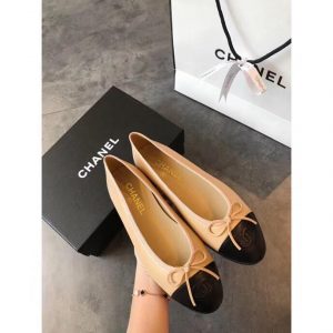 Балетки женские Chanel Beige Black