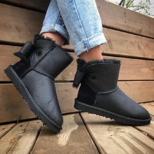 Угги женские UGG DOUBLE BOW MINI Leather