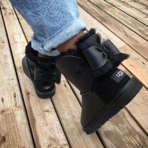 Угги женские UGG DOUBLE BOW MINI Leather