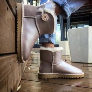 Угги женские UGG BAILEY BUTTON MINI Leather