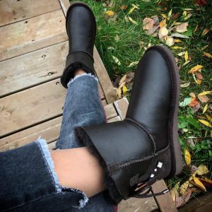 Угги женские UGG SELENE BAILEY BOW MINI Leather