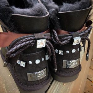 Угги женские UGG SELENE BAILEY BOW MINI Leather