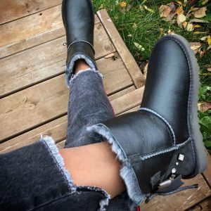 Угги женские UGG SELENE BAILEY BOW MINI Leather