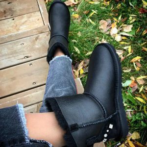 Угги женские UGG SELENE BAILEY BOW MINI Leather