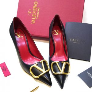 Туфли женские Valentino VLOGO Black Red