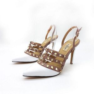 Босоножки женские Valentino ROCKSTUD Gold White