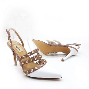 Босоножки женские Valentino ROCKSTUD Gold White