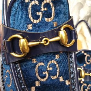 Лоферы женские Gucci Horsebit Dark Blue