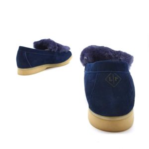 Мокасины женские Loro Piana Winter Charms Dark Blue