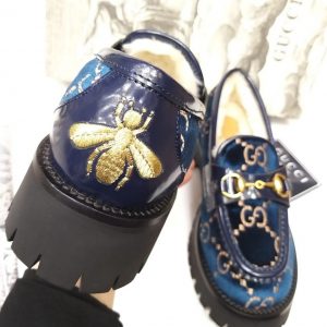 Лоферы женские Gucci Horsebit Dark Blue