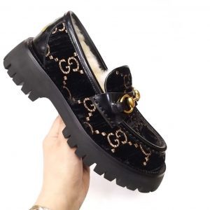 Лоферы женские Gucci Horsebit Black