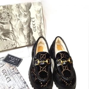 Лоферы женские Gucci Horsebit Black