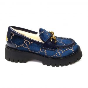 Лоферы женские Gucci Horsebit Dark Blue