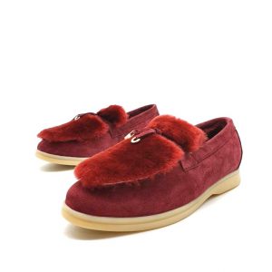 Мокасины женские Loro Piana Winter Charms Red