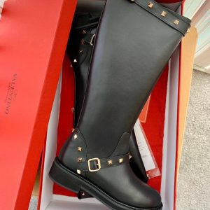 Сапоги женские Valentino Rockstud Black