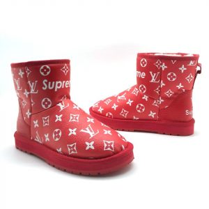 Угги женские Louis Vuitton Supreme Red