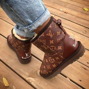 Угги женские Louis Vuitton Supreme Brown