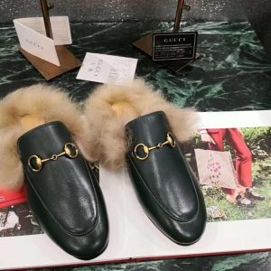 Мюли женские Gucci с мехом