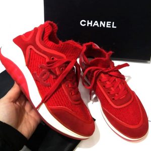 Кроссовки женские Chanel Red Angora