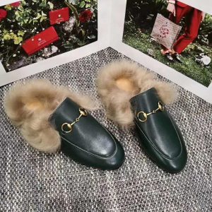 Мюли женские Gucci с мехом