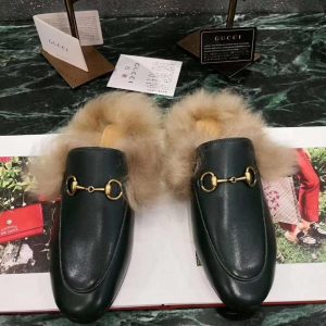 Мюли женские Gucci с мехом