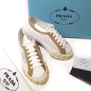 Кеды женские Prada Coffee Milk