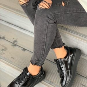 Лоферы женские Louis Vuitton Black Patent Leather