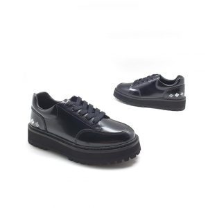 Лоферы женские Louis Vuitton Black Patent Leather