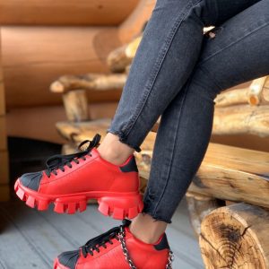 Кроссовки женские Prada Adidas CloudBust Red