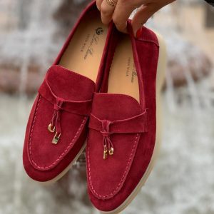 Мокасины женские Loro Piana Summer Charms Walk Bordo