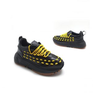 Кроссовки женские BOTTEGA VENETA The Lace Speedster Black Yellow