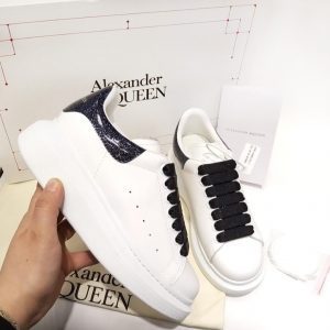 Кроссовки женские Alexander McQueen Black White Sparkles