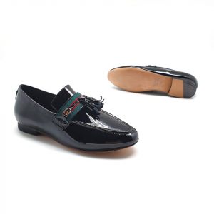 Лоферы женские Gucci Black Patent Leather