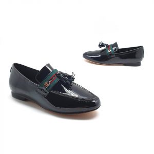 Лоферы женские Gucci Black Patent Leather