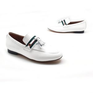 Лоферы женские Gucci White Leather