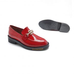 Лоферы женские Balenciaga BB Red Patent Leather