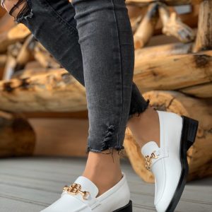 Лоферы женские Balenciaga BB White