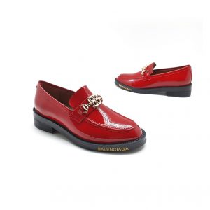 Лоферы женские Balenciaga BB Red Patent Leather