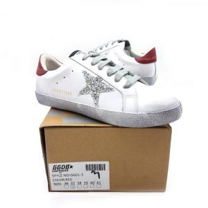 Кроссовки женские Golden Goose Silver Red Superstar