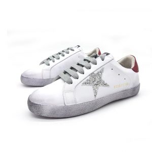 Кроссовки женские Golden Goose Silver Red Superstar