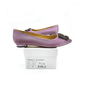 Туфли женские MANOLO BLAHNIK Hangisiflat Galassia Purple