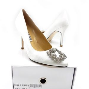 Туфли женские Manolo Blahnik 105 Hangisi White