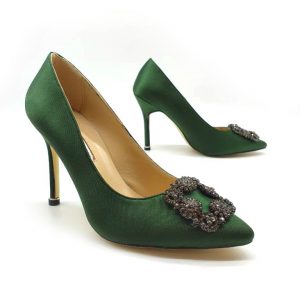 Туфли женские Manolo Blahnik 105 Hangisi Green