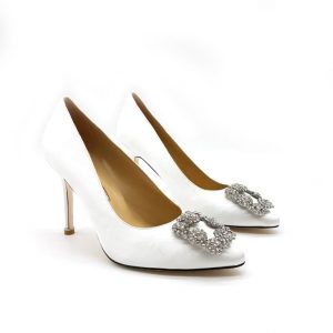 Туфли женские Manolo Blahnik 105 Hangisi White