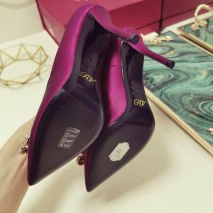 Туфли женские Roger Vivier Flower Strass Buckle Fuchsia