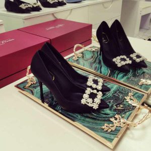 Туфли женские Roger Vivier Flower Strass Buckle Black