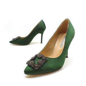 Туфли женские Manolo Blahnik 105 Hangisi Green