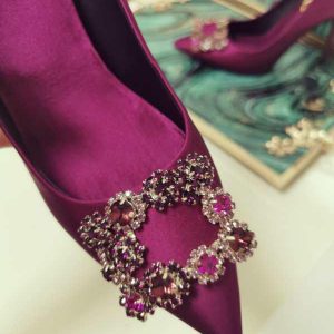 Туфли женские Roger Vivier Flower Strass Buckle Fuchsia