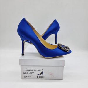 Туфли женские Manolo Blahnik 105 Hangisi Blue