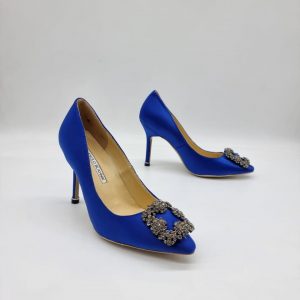 Туфли женские Manolo Blahnik 105 Hangisi Blue